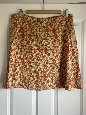 Toad&Co Rust and Cream Daisy A-Line Skirt